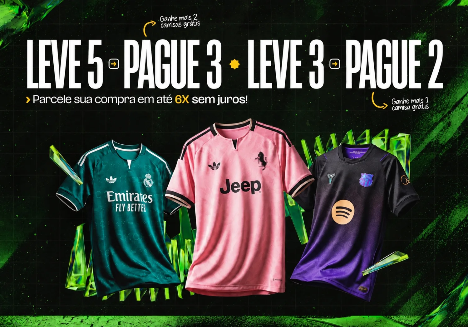 Banner de ofertas leve 5 pague 3 e leve 3 pague 2